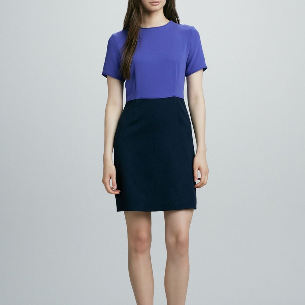 MARC by Marc Jacobs Wool Two-Tone Purple and Black Tailored Dress